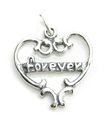 Forever heart sterling silver charm .925 x 1 Eternity Love charms