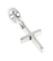 Croce su perlina montaggio ciondolo in argento sterling PICCOLO .925 x 1 croci