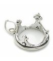 Charm de plata de ley con corona .925 x 1 Colgantes de coronas de rey real reina