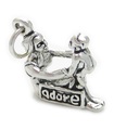 Charm de plata esterlina para madre e hijo .925 x 1 Charms de amor de madres