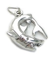 Great White Shark 2D charm i sterling silver .925 x 1 Hajar charm