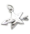 Stern mit Pfeil Sterling Silber Charm .925 x 1 Sterne Pfeile Charms