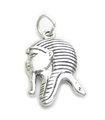 Ägyptischer Pharoah Kopf Sterling Silber Charm .925 x 1 Ägypten Charms