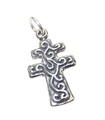 Charm de plata de ley con doble cruz .925 x 1 Charms de cruces