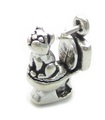 Cat on Toilet charm in argento sterling .925 x 1 Qualunque sia il prossimo Charms !!!