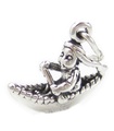 Indiansk indian i charm i kanot i sterlingsilver .925 x 1 kanoter