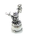 Leprechaun in a pot of gold sterling silver charm .925 x 1 Irish charms