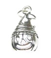 Pumpa med hatt charm i 2D sterling silver .925 x 1 Halloween charm