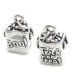 Trick or Treat Charm de plata de ley para Halloween .925 x 1 Tricks Treats