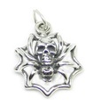 Spider with Skull sterling silver charm .925 x 1 Spiders Skulls charms