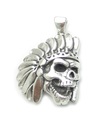 Tête de mort avec coiffe en argent sterling PENDENTIF .925 x 1 amérindien