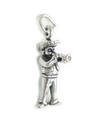 Charm de plata de ley con tocador de cuerno de banda de mariachis .925 x 1 Charms de música