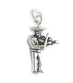 Mariachi Band Fiddle Player charm i sterling silver .925 x 1 Musik charm