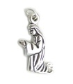 Madonna Praying 2D charm i sterlingsilver .925 x 1 heliga berlocker