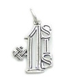 Nummer 1 Schwester Sterling Silber Charm .925 x 1 Schwestern und Schwester Charms