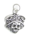 Schild mit Totenkopf Katrina Sterling Silber Charm .925 x 1 Totenkopf Charms