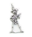 Skelett med gitarr charm i sterling silver .925 x 1 Skelett berlocker