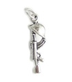 Pistole mit Helm Sterling Silber Charm .925 x 1 Armed Forces Charms