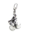 Trummis charm i sterling silver .925 x 1 Trumslagare Trummor och band charm