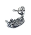 Charm in argento sterling rafting .925 x 1 River Rafters charms in acque bianche