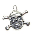 Charm de plata de ley con calavera y tibias cruzadas .925 x 1 Charms de piratas