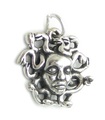 Medusa Gorgon sorella charm in argento sterling .925 x 1 Serpenti per capelli