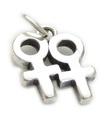 Doppelte Venus Weibliche Sterling Silber Charm .925 x 1 Damen Damen Charms