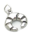 Breloque Croissant 2D en argent sterling .925 x 1 Breloques Nourriture et Croissants