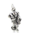 Wounded soldier carried by Hero sterling silver charm .925 x 1 Battle