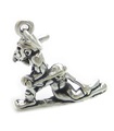 Uomo delle caverne trascinando sua moglie charm in argento sterling .925 x 1 Uomo delle caverne