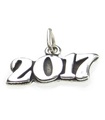 Charm de plata de ley del año 2017 .925 x 1 Grad Years Aniversario Graduado