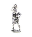 Outdoor Girl with hand on knife sterling silver charm .925 x 1 Survival