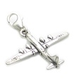 Bomber on clip sterling silver charm .925 x 1 Bombers charms