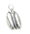 Pecan Nut 2D sterling silver charm .925 x 1 Pecans Nuts charms