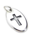 Charm de plata esterlina con etiqueta ovalada de cruz .925 x 1 Charms Holy Crosses