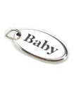 Charm de plata esterlina Baby Tag .925 x 1 Charms de bebés y amor