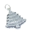 Christmas Tree sterling silver charm pendant .925 x 1 Xmas Trees charms