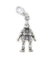 Dancing Man character on clip sterling silver charm .925 x 1