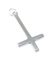 Cross of Saint Peter sterling silver charm pendant x 1 inverted crosses