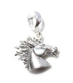 Horse Head Dangle Bead sterling silver charm .925 x 1 Häst charm