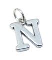 Charm de plata de ley con la letra N inicial N .925 x 1 Charms de iniciales