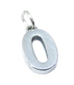 Number 0 sterling silver charm .925 x 1 Numbers Zero charms