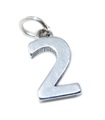 Number 2 sterling silver charm .925 x 1 Numbers Two charms