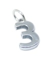 Chiffre 3 breloque en argent sterling .925 x 1 Chiffres Trois breloques