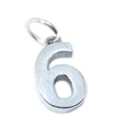 Number 6 sterling silver charm .925 x 1 Numbers Six charms