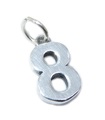 Chiffre 8 breloque en argent sterling .925 x 1 Chiffres huit breloques