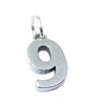 Number 9 sterling silver charm .925 x 1 Numbers Nine charms