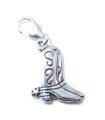 Cowboystiefel 2D auf Clip Sterling Silber Charm .925 x 1 Kuh Mädchen