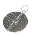 Waffle sterling silver charm .925 x 1 Waffel Wafel Waffles berlocker