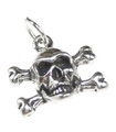 Charm de plata de ley con calavera y tibias cruzadas .925 x 1 Charms de piratas